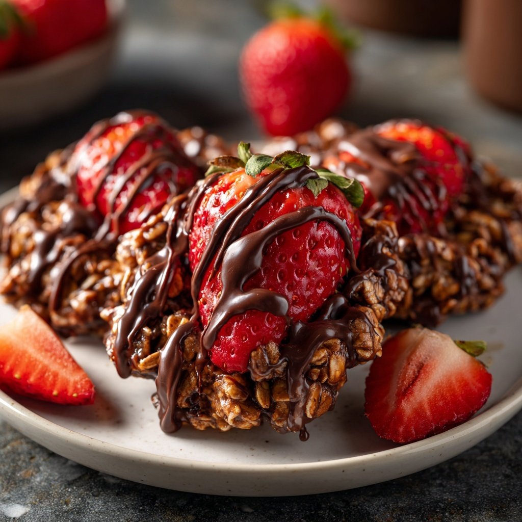 Valentines Treats Strawberry Chocolate Oat Clusters