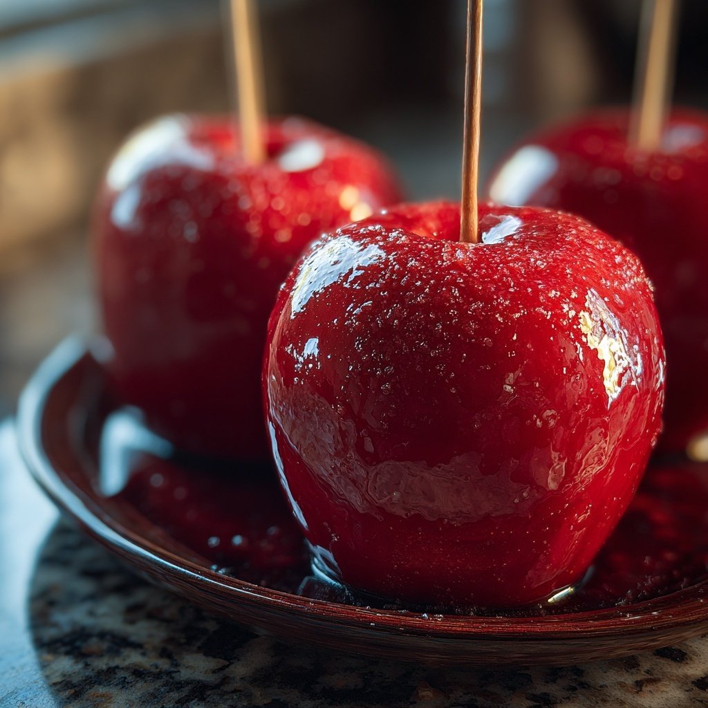 Glossy Cinnamon Candy Apples
