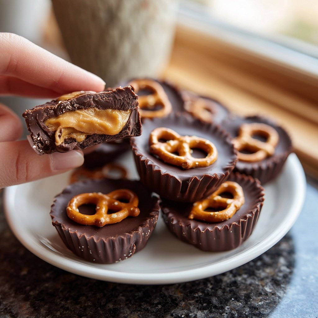 Homemade Peanut Butter Cups with Pretzels