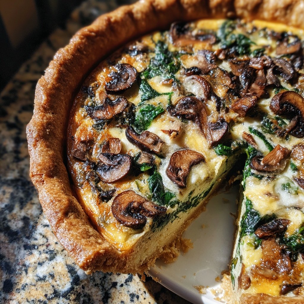 Sunday Spinach Mushroom Quiche