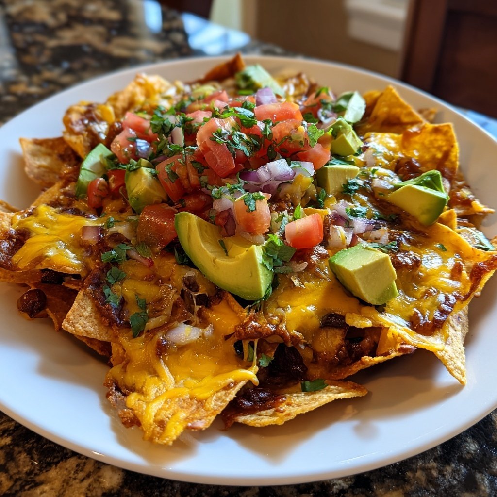 Super Bowl Appetizer Loaded Veggie Nachos