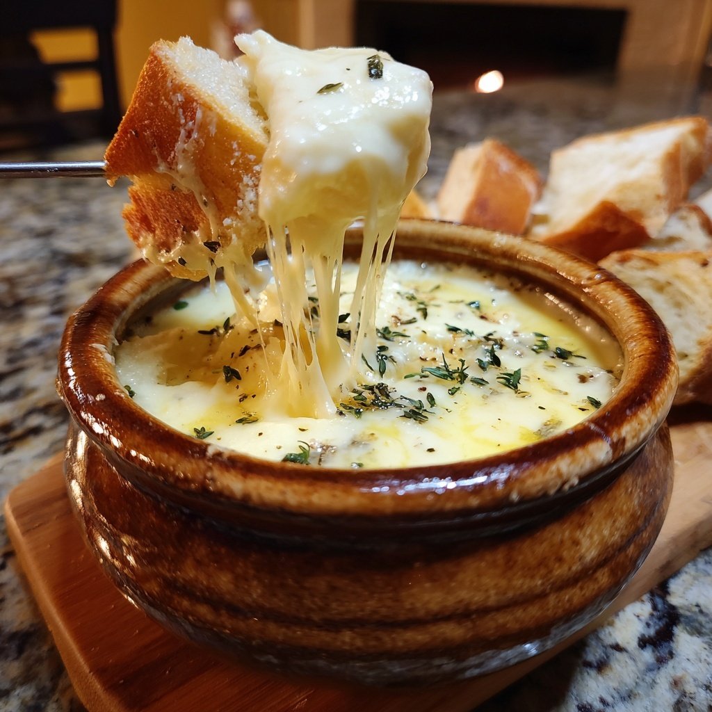 Fondue with White Wine and Thyme