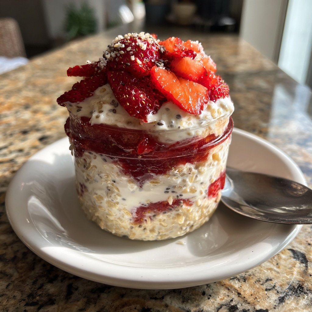 Strawberry Overnight Oats With Chia