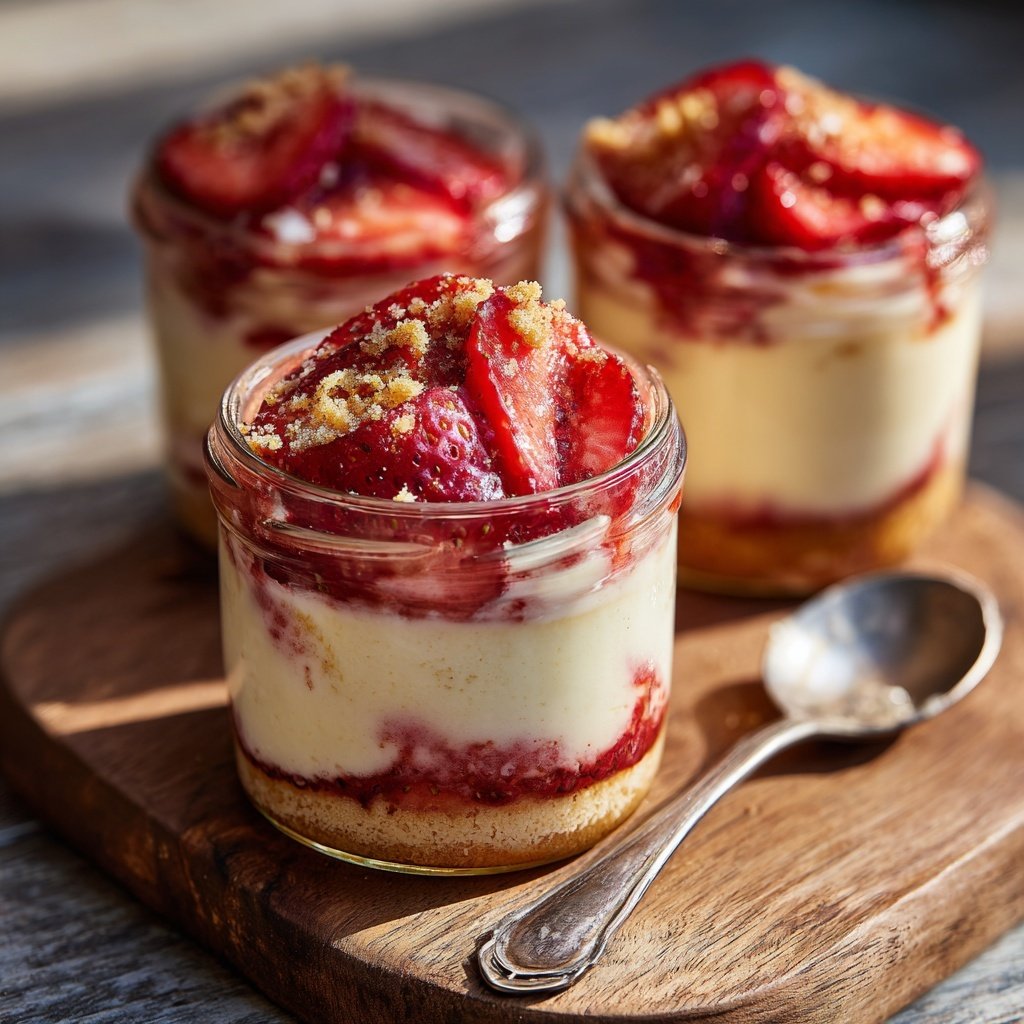 Strawberry Cheesecake Breakfast Jars