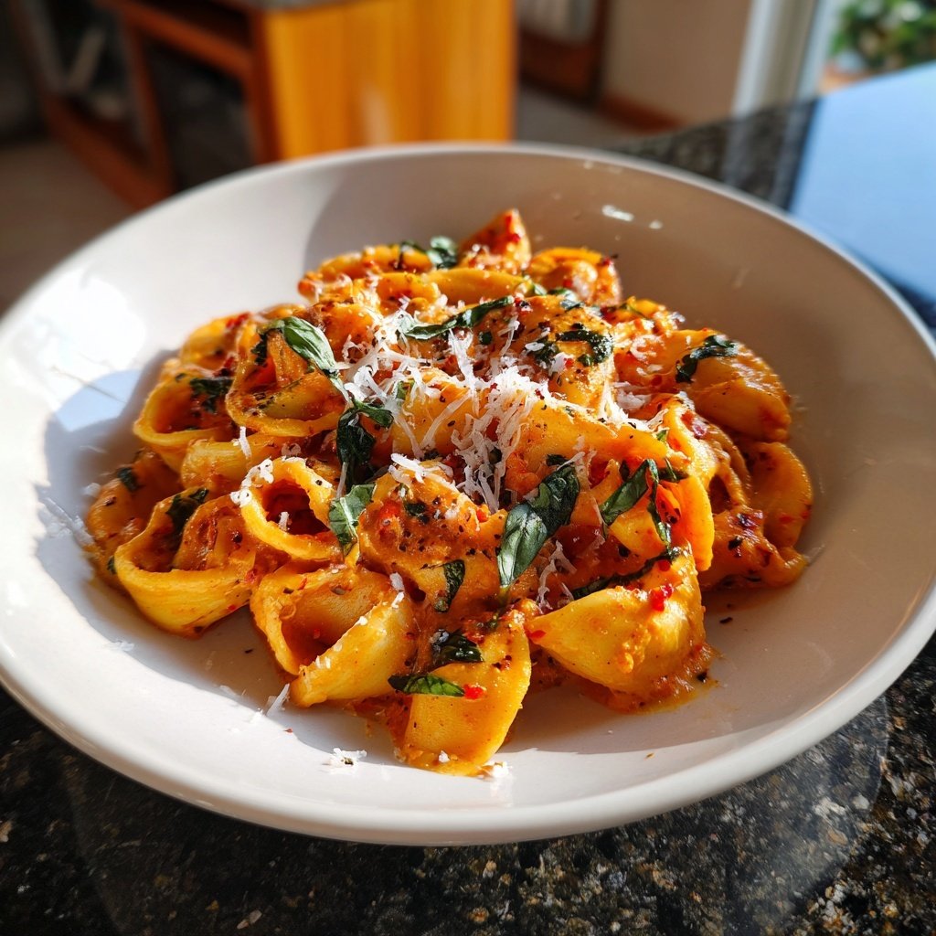 Creamy Tomato Chickpea Pasta