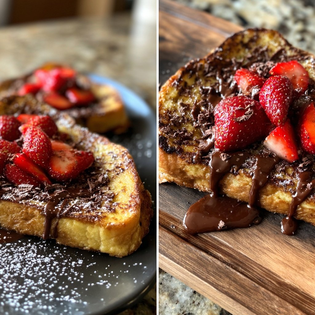Valentines Breakfast Chocolate French Toast