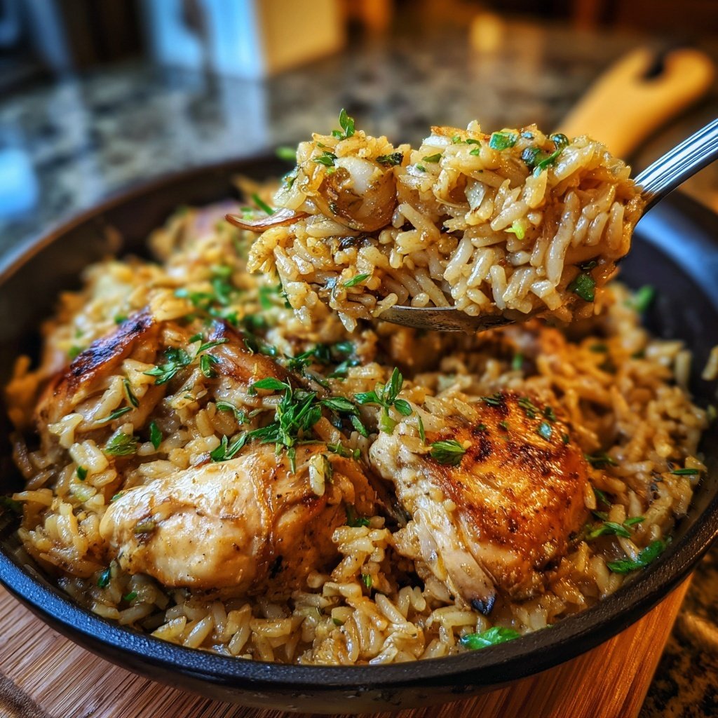 One Pot Chicken And Rice With Garlic