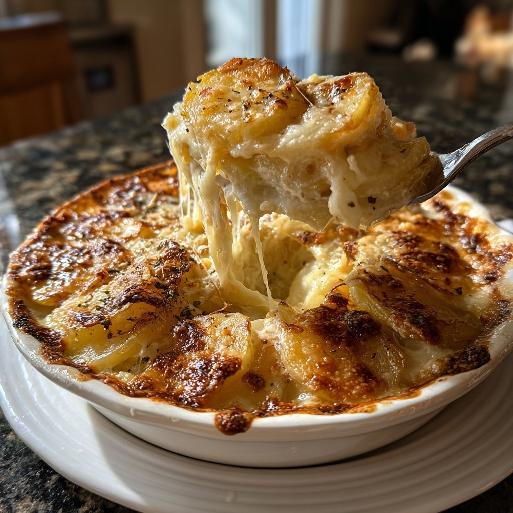 Potato Gratin with Cream and Cheese